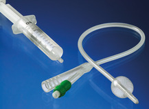 Careline™ All Silicone Foley catheter, Standard, 2-way, hard valve, with prefilled syringe