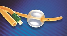 Silicone Elastomeer gecoated Foley katheter, Tiemann/Coudé, 2-weg, hard ventiel