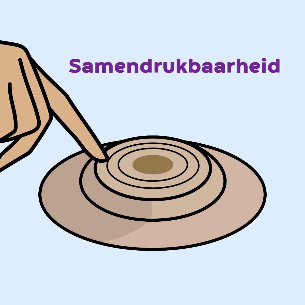 An animated GIF showing the compressibility of a convex dome, by compressing the center of the convex baseplate.