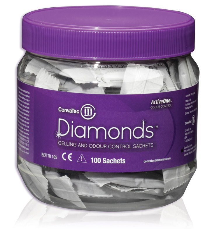 Diamonds™ Saquetas gelificantes com sistema de controlo de odor ActiveOne™